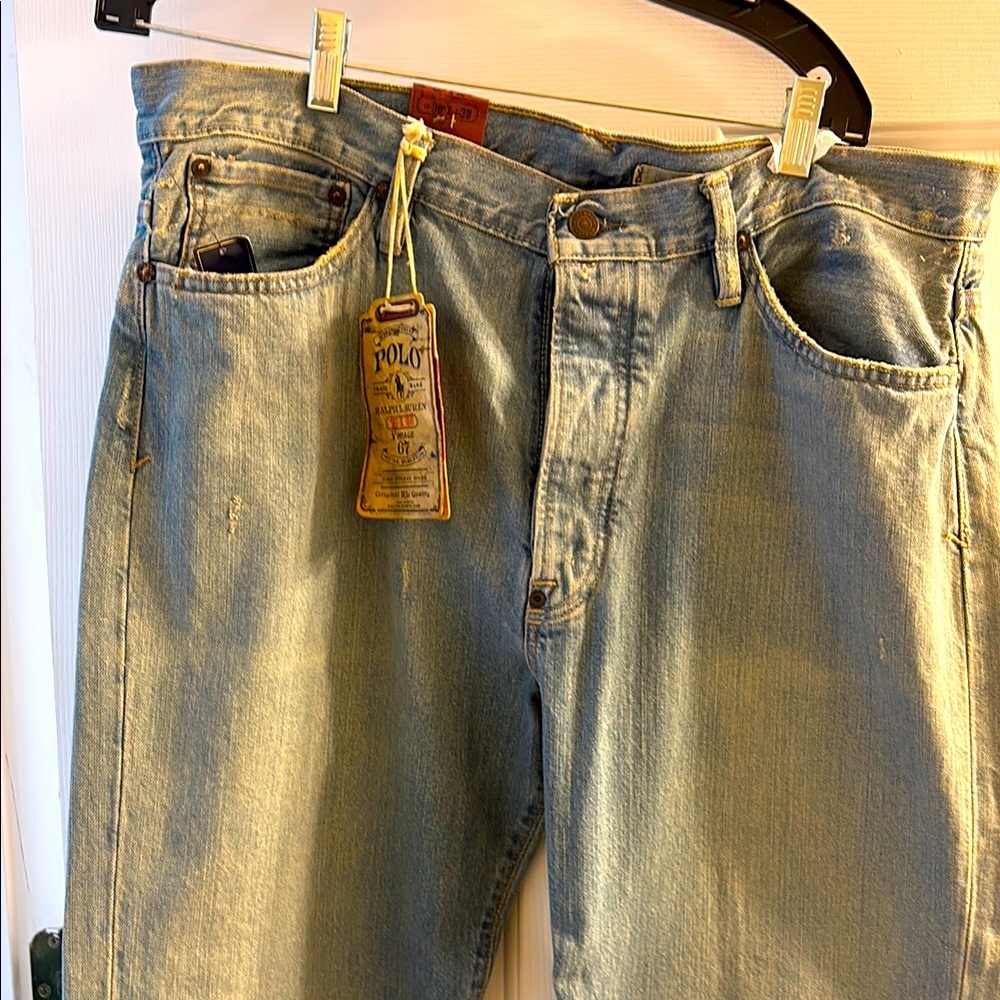 Polo by Ralph Lauren Blue Relaxed Jeans with Vintage Appeal- Mens 36x32